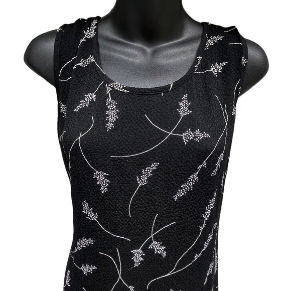 90s VTG Molly Malloy Sleeveless Floral Maxi Black Dress With Cover Women’s 12 - Picture 2 of 16